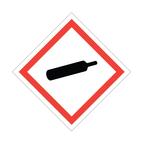 GHS Pictogram Label - Compressed Gas w/Laminate 10" x 10"
